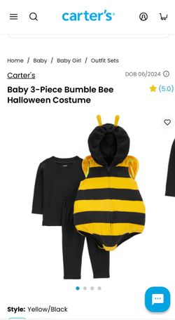 Carters Bumble Bee Halloween Costume Size 12M