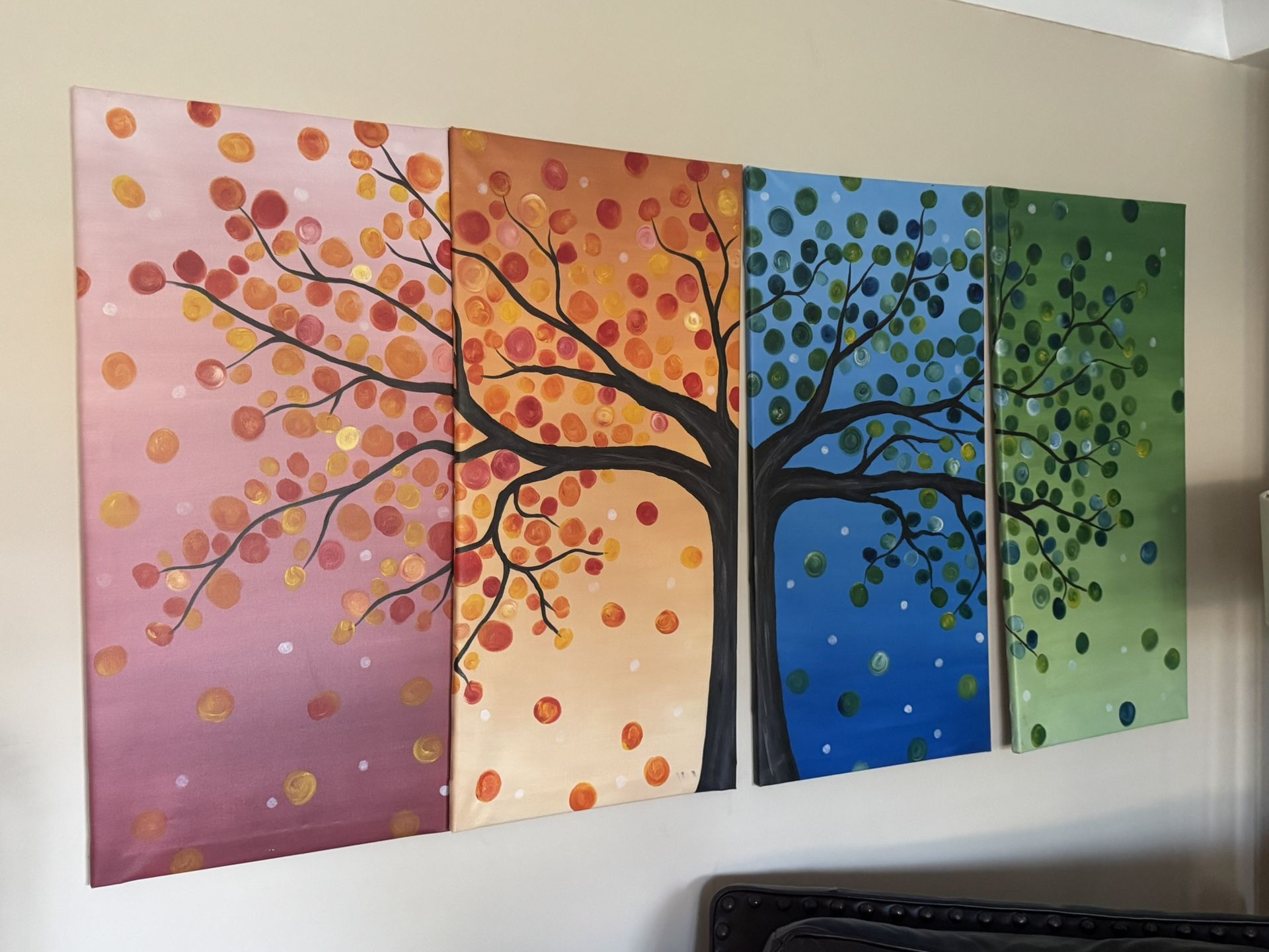 Board Mural On Fabric With 1X2 Wood Frame