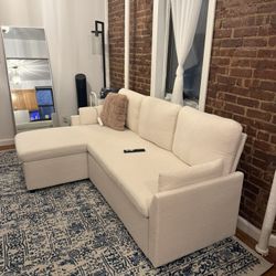 White pullout Sofa With Storage [NEW IN BOXES]