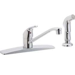 NWElkay Everyday LK2478CR Three Hole Deck Mount Kitchen Faucet with Side Spray, Chrome New!!