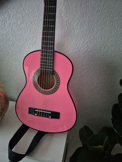 CHILD 30 "Pink Acoustic Guitar with Strap