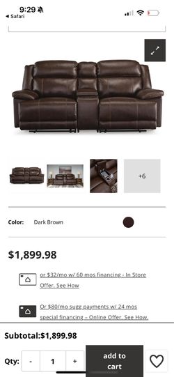 Ashley recliner original leather sofa