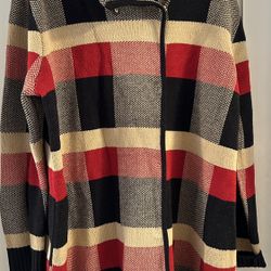 Anne Klein plaid cardigan sweater  XL new