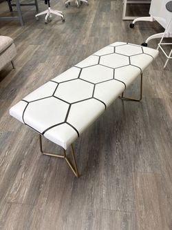 Faux leather bench