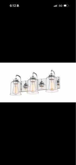 Zeyu 20.5" 3-Light Modern Industrial Chrome Vanity Light with Glass Shades