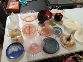 Depression carnival Uranium Glass Lot