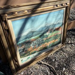 Vintage B. Gustafson Painting Picture In Frame 