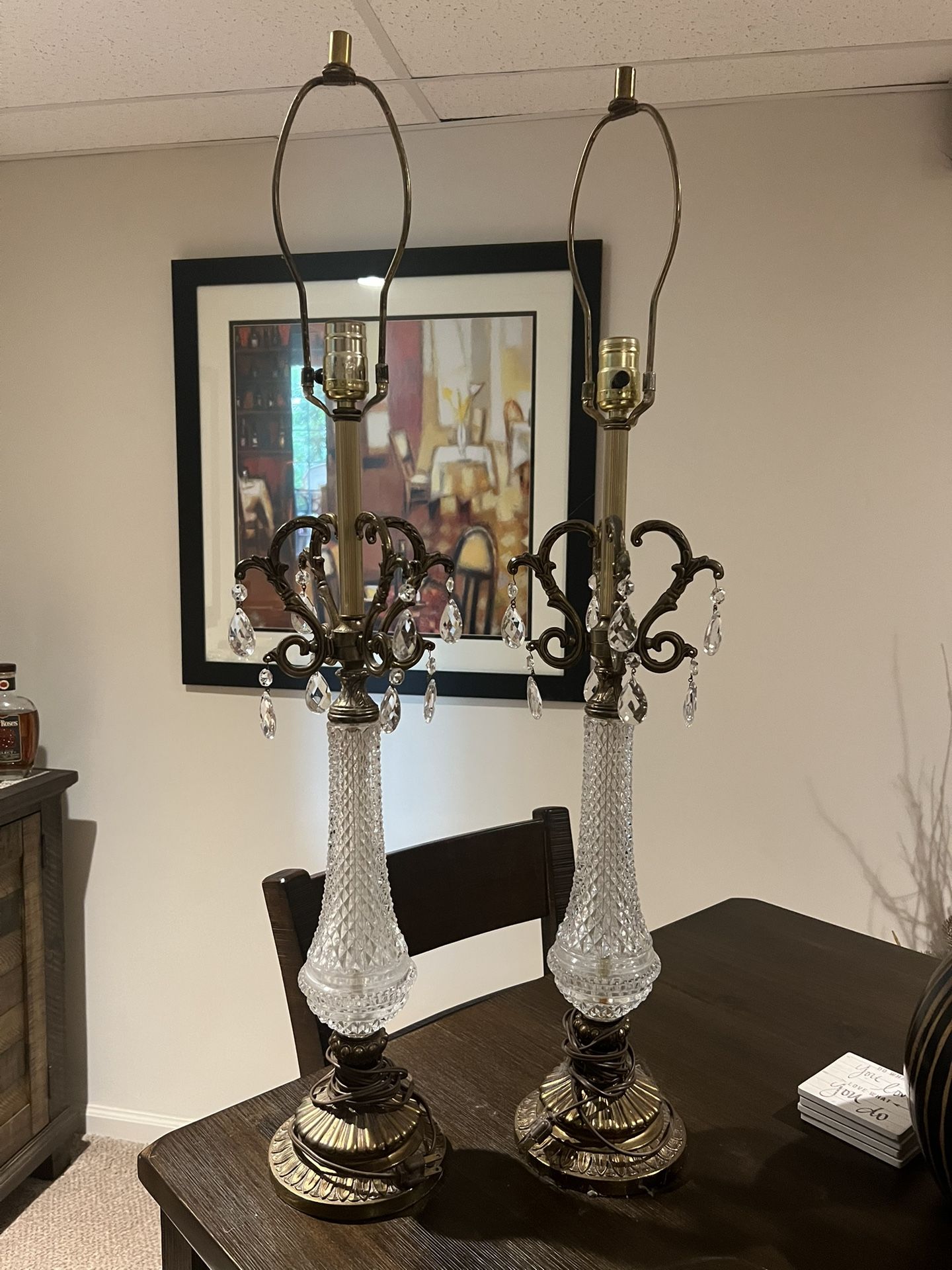 vintage Crystal Table Lamps
