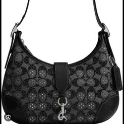 Crystal Jaquard Coach Purse 