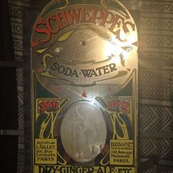 Schweppes Soda-Water-Ginger Ale Glass Clock
