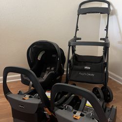 Chicco Car Seat , Two Car Seat Base And Caddy Stroller 
