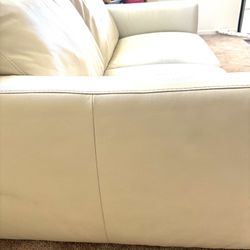 White Creamy Leather Sofa 