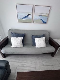 Solid Wood Futon Sofa Bed – Excellent Condition