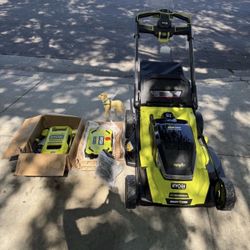 RYOBI 80V HP Brushless Battery Cordless Electric 30 in. Multi-Blade Lawn Mower with Battery and Charger
