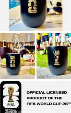 FIFA WORLD CUP 2026 LIMITED OFFICIAL LICENSED MERCHANDISE- WINE TUMBLER 12oz / 360ml NEW SEALED IN ORIGINAL BOX ( Mint) with Hologram