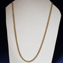 10kt Gold Curb  Diamond Cut  Design Chain