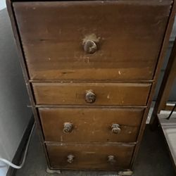 Wooden Table With Drawers