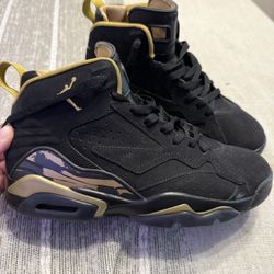 Jordan 6 Rings – Black & Gold (Youth Size 8)