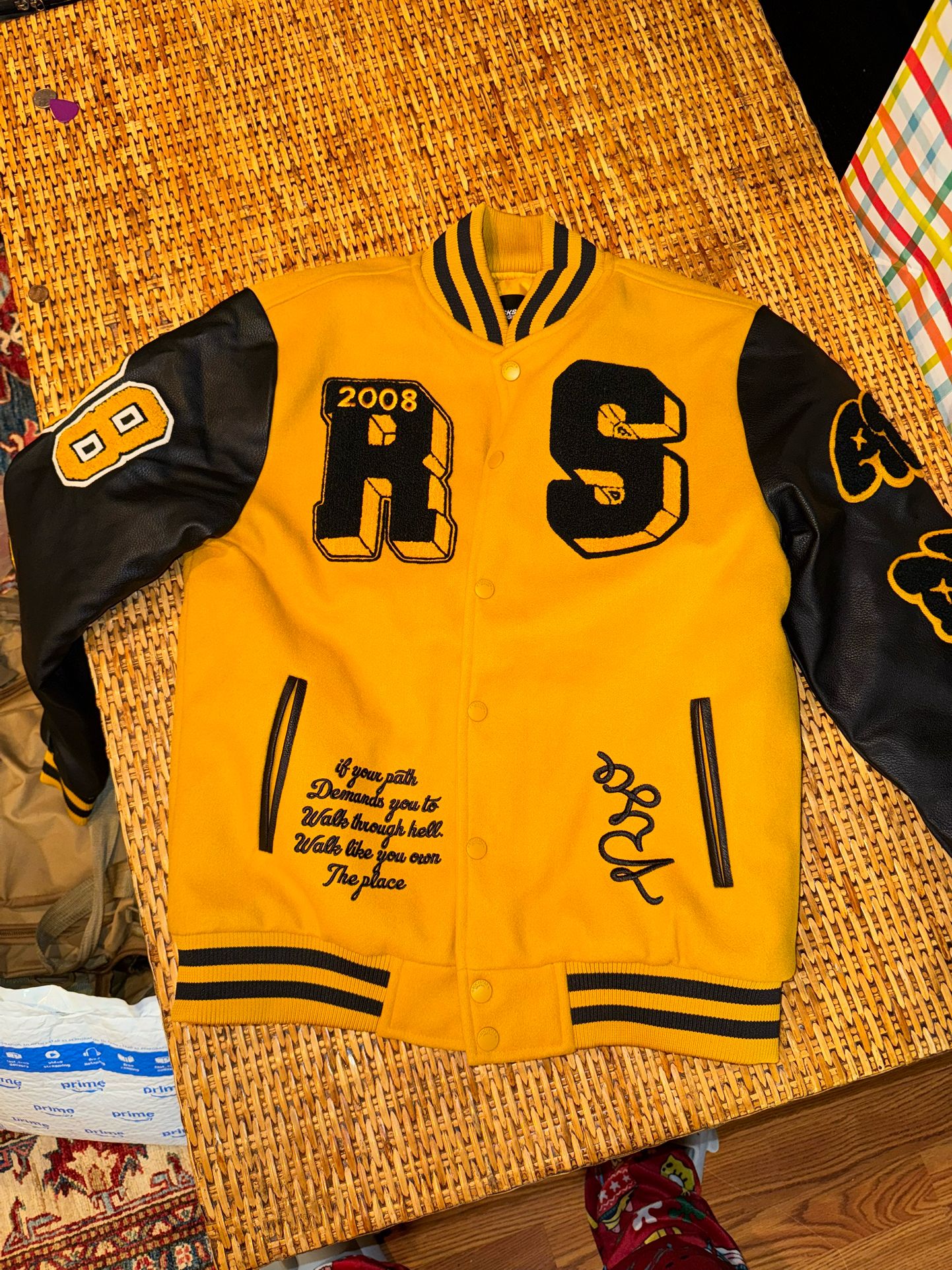 Black/Yellow Rockstar Varsity Jacket ‘08