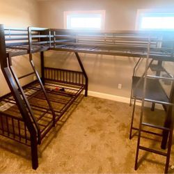 Bunk Bed (3 Bed w/ Desk)