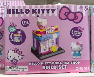 Hello Kitty Boba Tea Shop Kid's Building Block Toy, 158 Piece