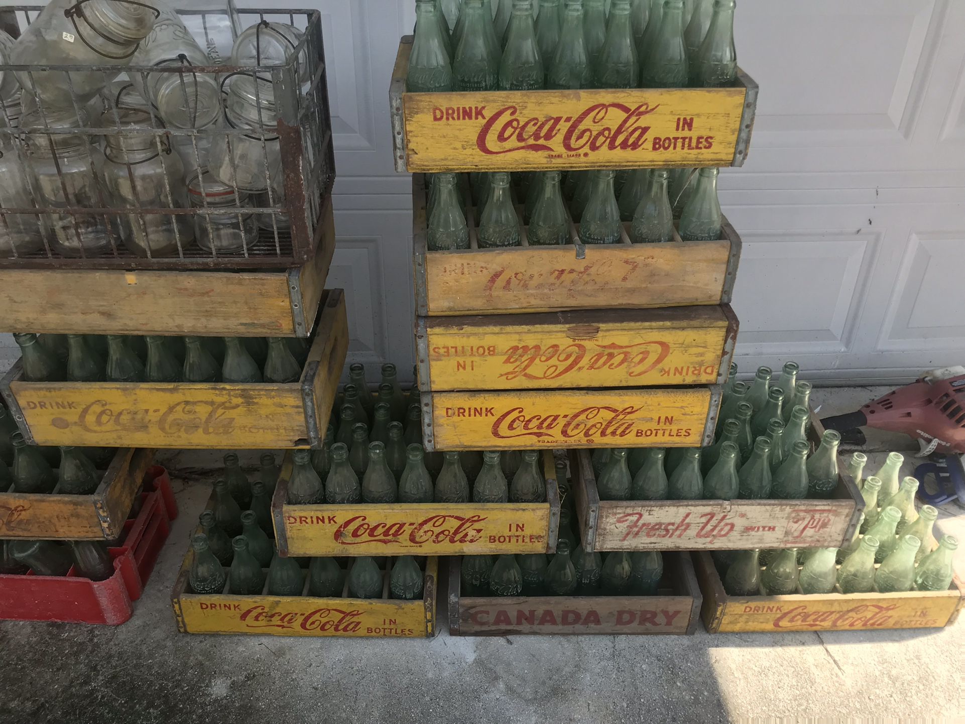 Antique Coca-Cola Crates And Bottles 