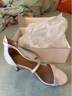 NEW strappy white heels