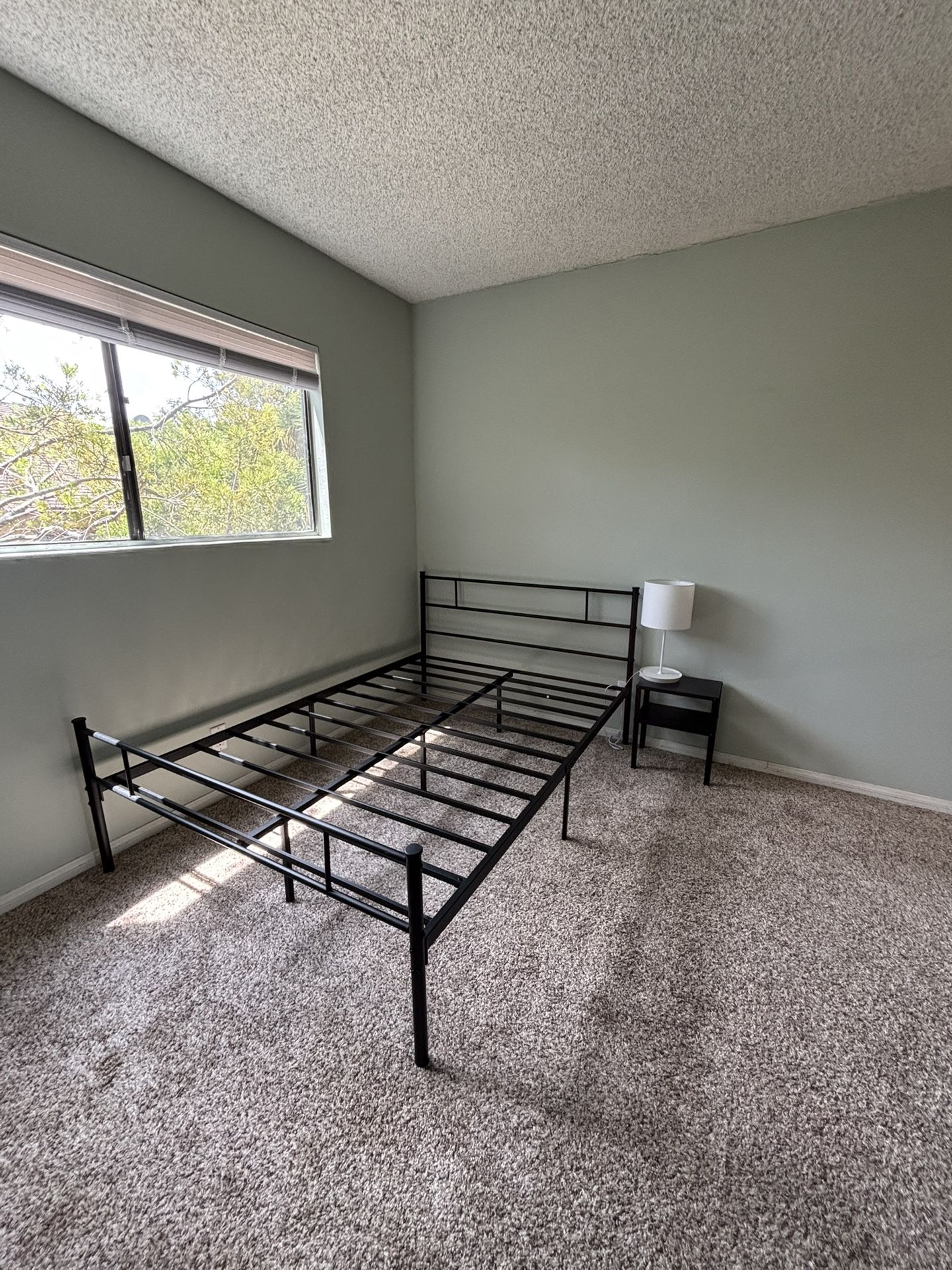 Metal Bed Frame + Night Stand