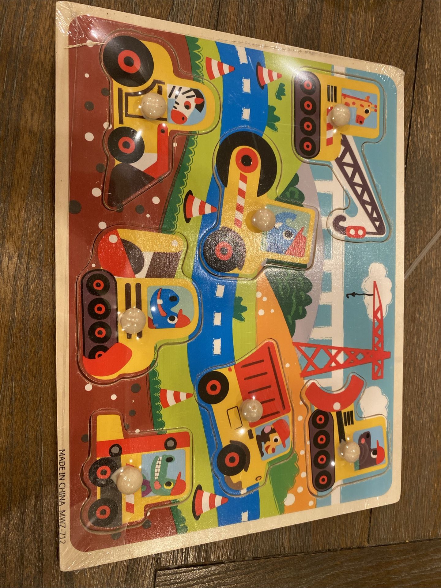 Wooden Animal Puzzle 7 pcs Colorful Animals for Toddlers