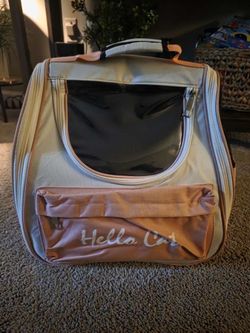 Hello cat pink carrier backpack