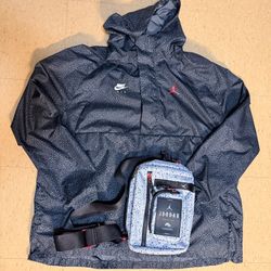 Jordan Sportswear wings 1988 anorak (Size XXL) & Nike Air Jordan Hesi Crossbody Bag