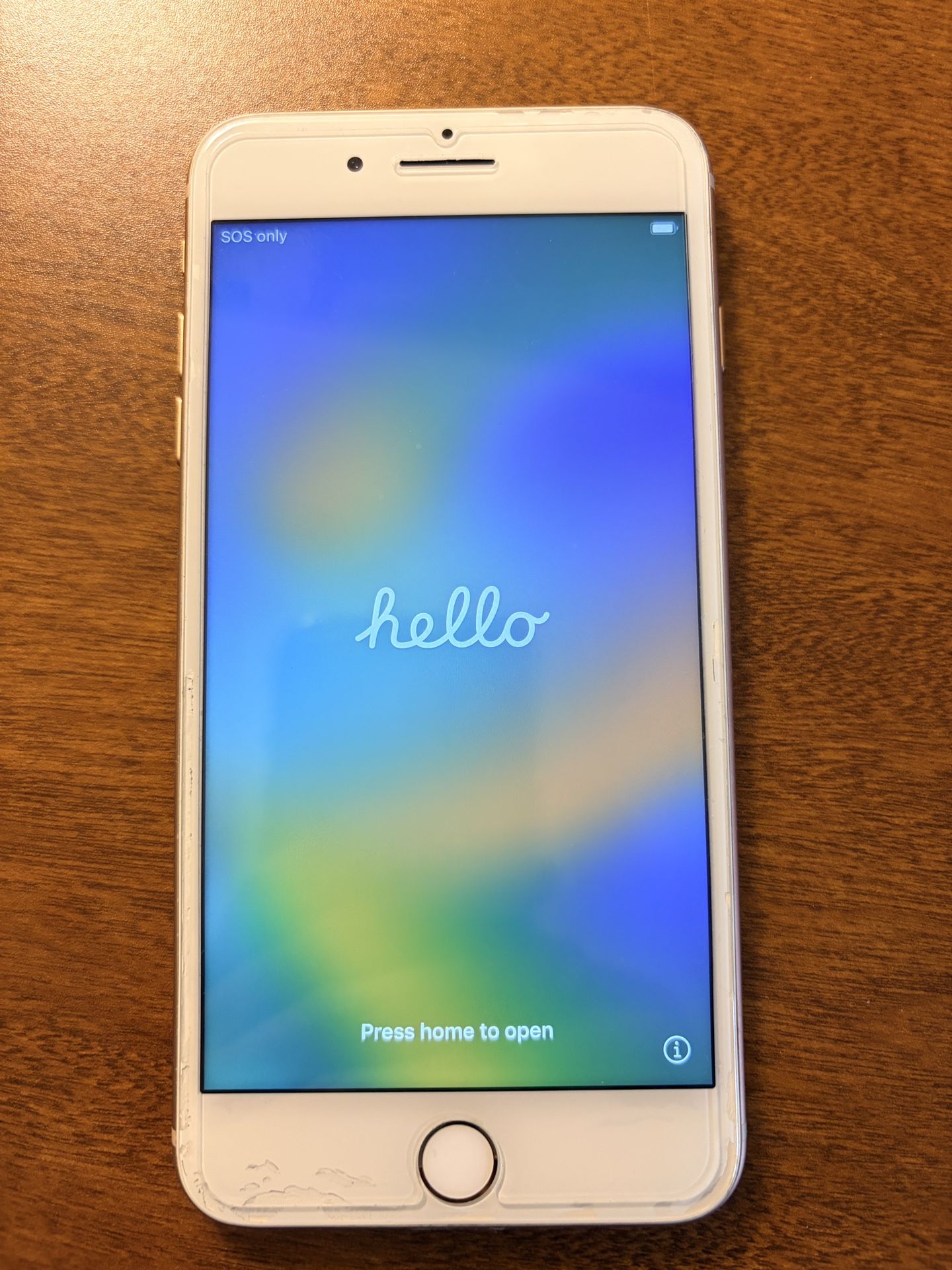 iPhone 8+ Unlocked 64GB Rose Gold, Charger, Cable