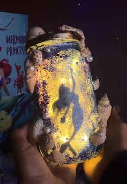 Handmade custom jar with light