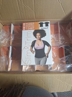 Slim & Trim Neoprene Slimming Hourglass T-Shirt XL Jet Black (Case of 12, New in Box)