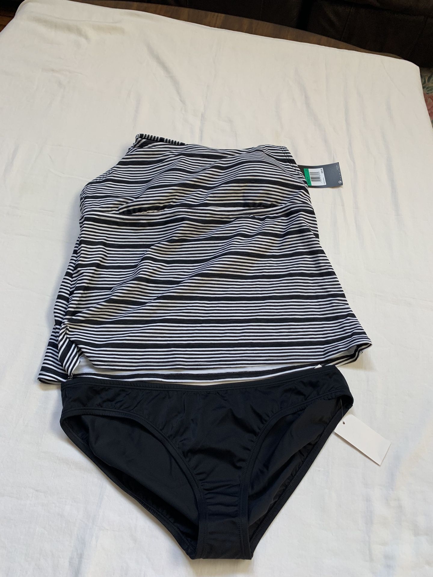 Size Xl Nike Womens Swim Tankini 2 Piece Racerback Swimsuit NESSA402 001 Black