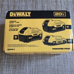 Dewalt 20V Max XR Batteries - 3 Pack