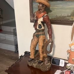 Vintage Statue Cowboy  25 In Tall 