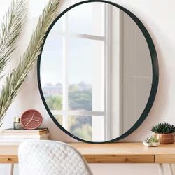 Project 62 Target Round Mirror in Black, Metal, Nice quality