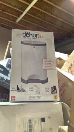 Diaper Dekor Eko Plus Diaper Pail - White: Features Childproof Pedal Activated Lid & Touch-Free One-Hand Operation