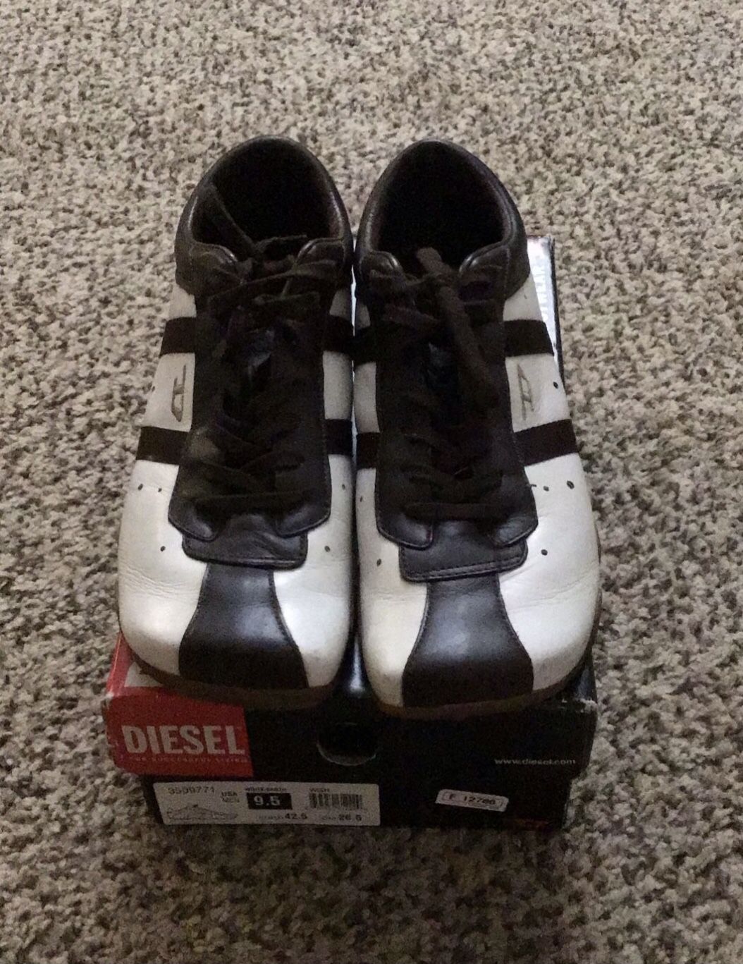 Diesel Beige Brown Flat Low Tops Leather Shoes