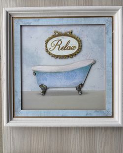 Framed Relax Bathtub Wall Art bathroom decoration