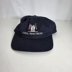 Civil War Trust Hat Cap Strap Back Navy Blue Embroidered Logo Adult Made USA