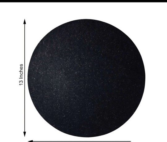 60 Black Sparkle Placemats, Non Slip Decorative Round Glitter