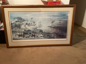 Logging On The Mississippi by Burny Myrick (Signed Original Wood Framed Portrait)
