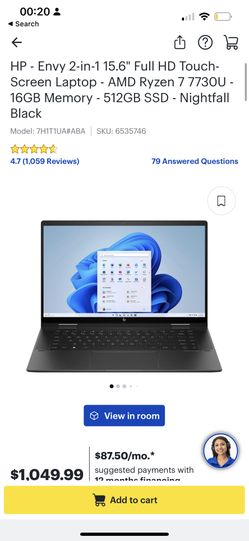 HP Envy 360 2-1 Laptop 15-fh0023dx