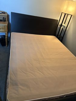 Queen bed frame with box spring with bottom dresser drawers