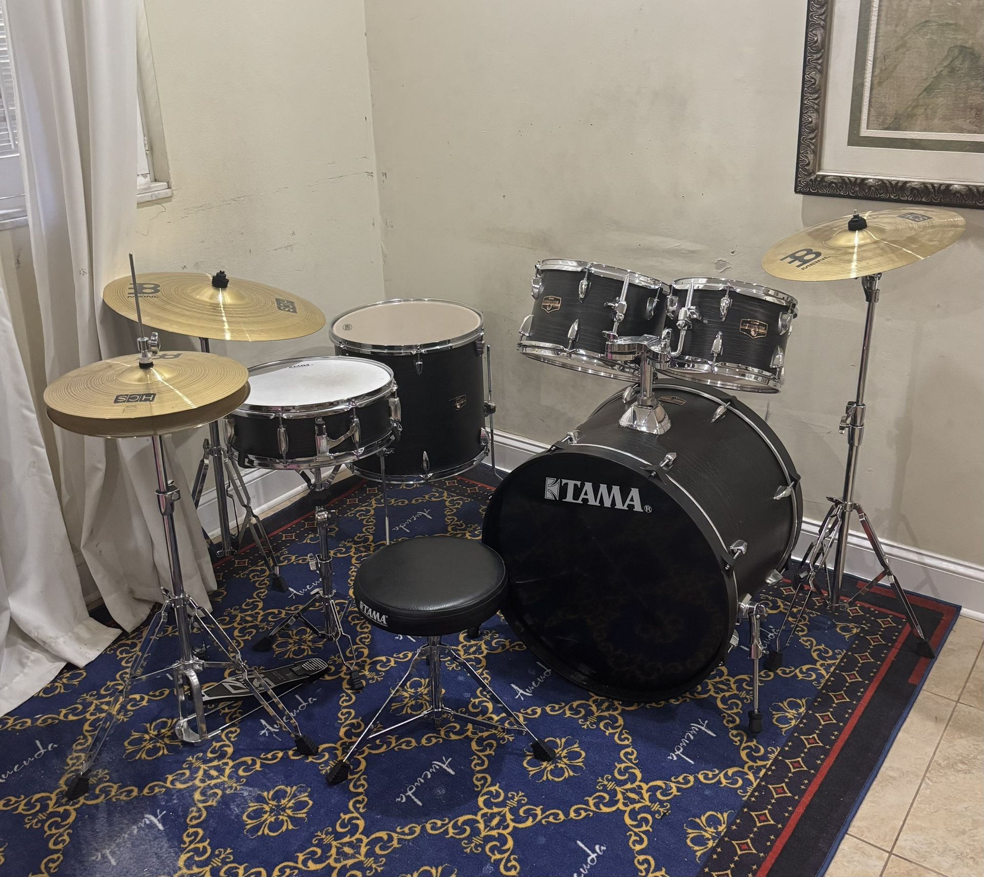 Tama & Meinl Drum Set & Drum Mat
