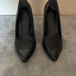 Nine West Black Faux Leather 4" Heels, Size 6