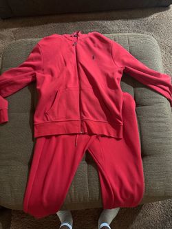 Red Polo Zip-Up / Mens Large