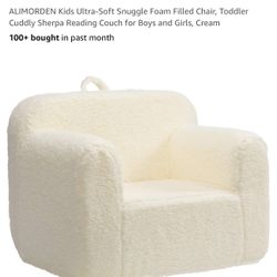 ALIMORDEN Kids Ultra-Soft Snuggle Foam Filled Chair, Toddler Cuddly Sherpa